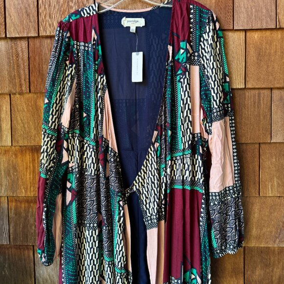 NWT Anthropologie Porridge Virginia Wrap Patchwork Print Maxi in Women's Large - Picture 11 of 14